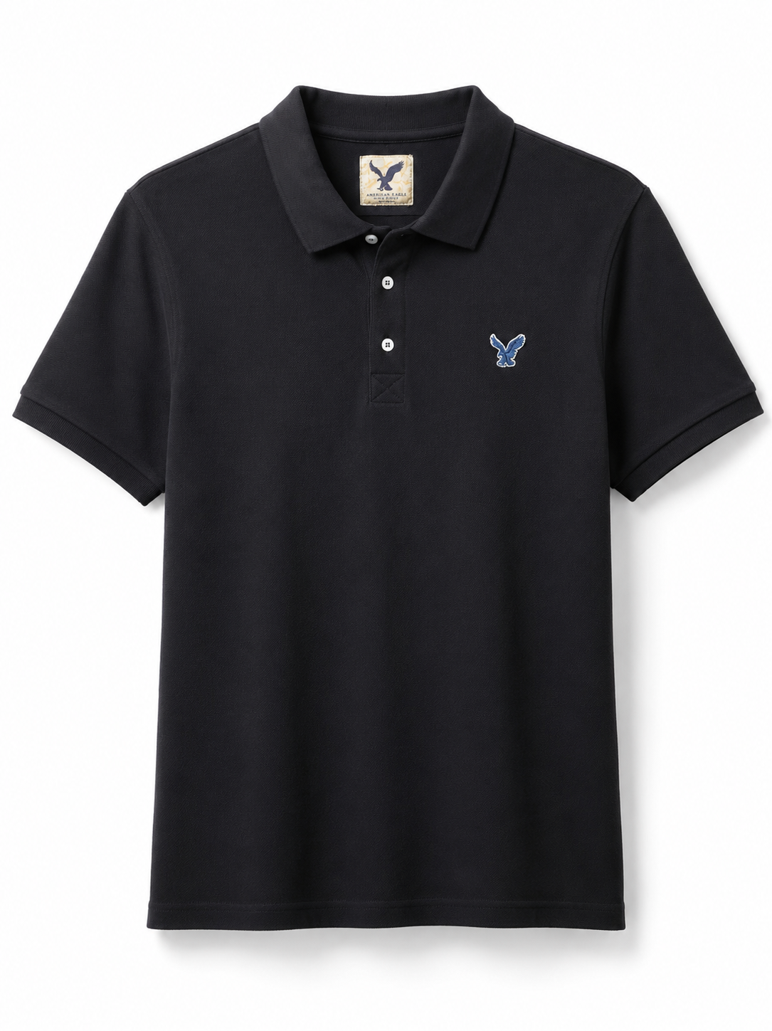 American Eagle Imported Black Polo Shirt
