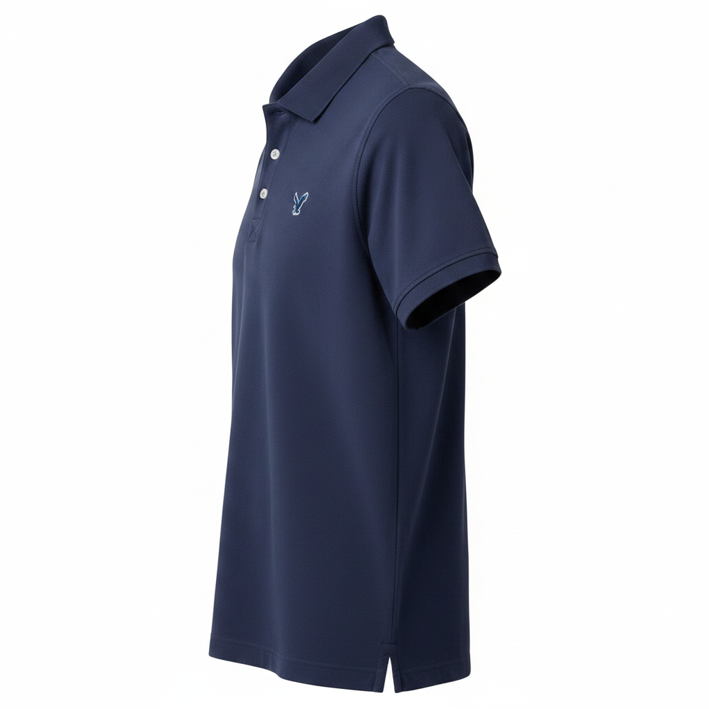 American Eagle Blue Polo Shirt - Side View